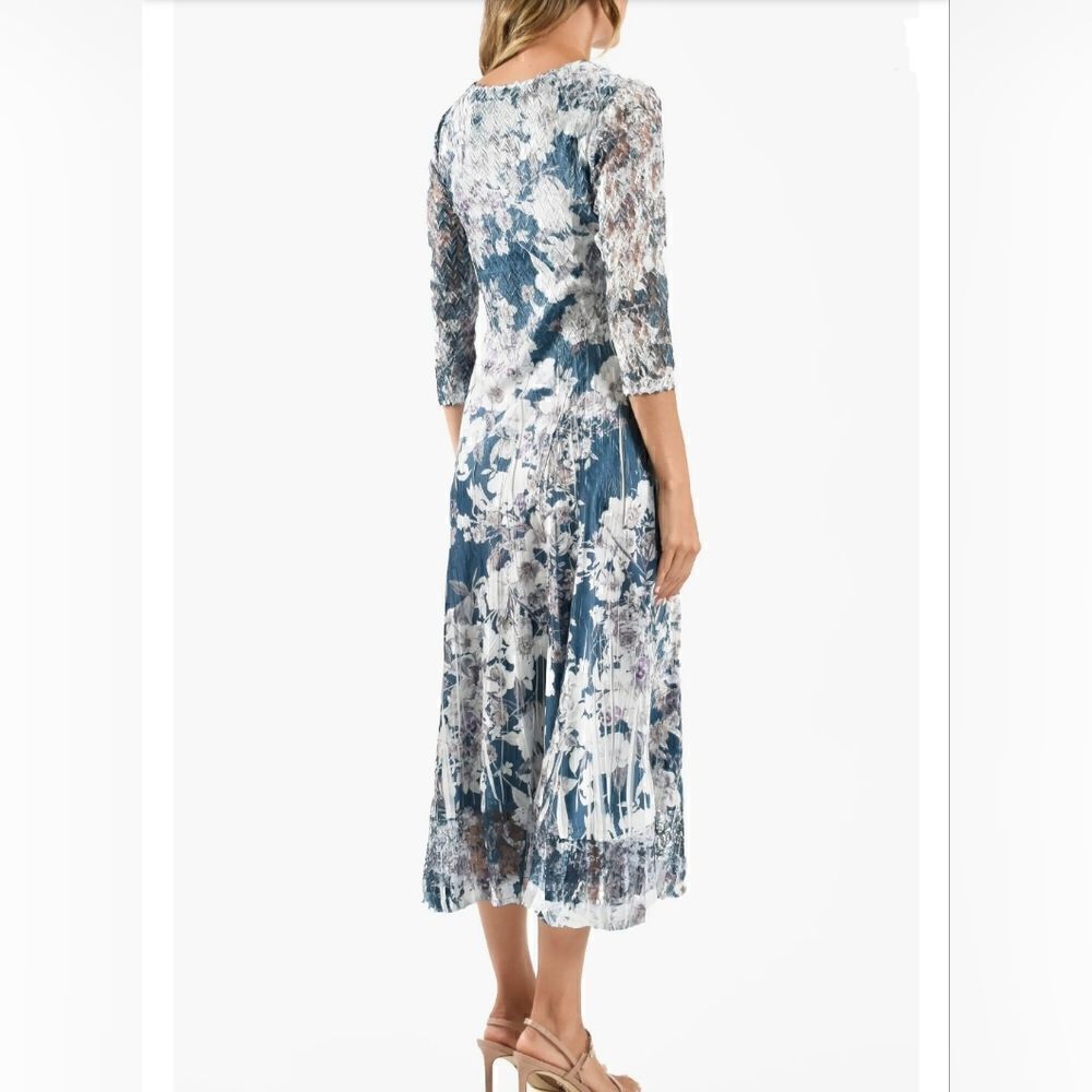 Komarov Blue Floral Midi Dress - Picture 4 of 16